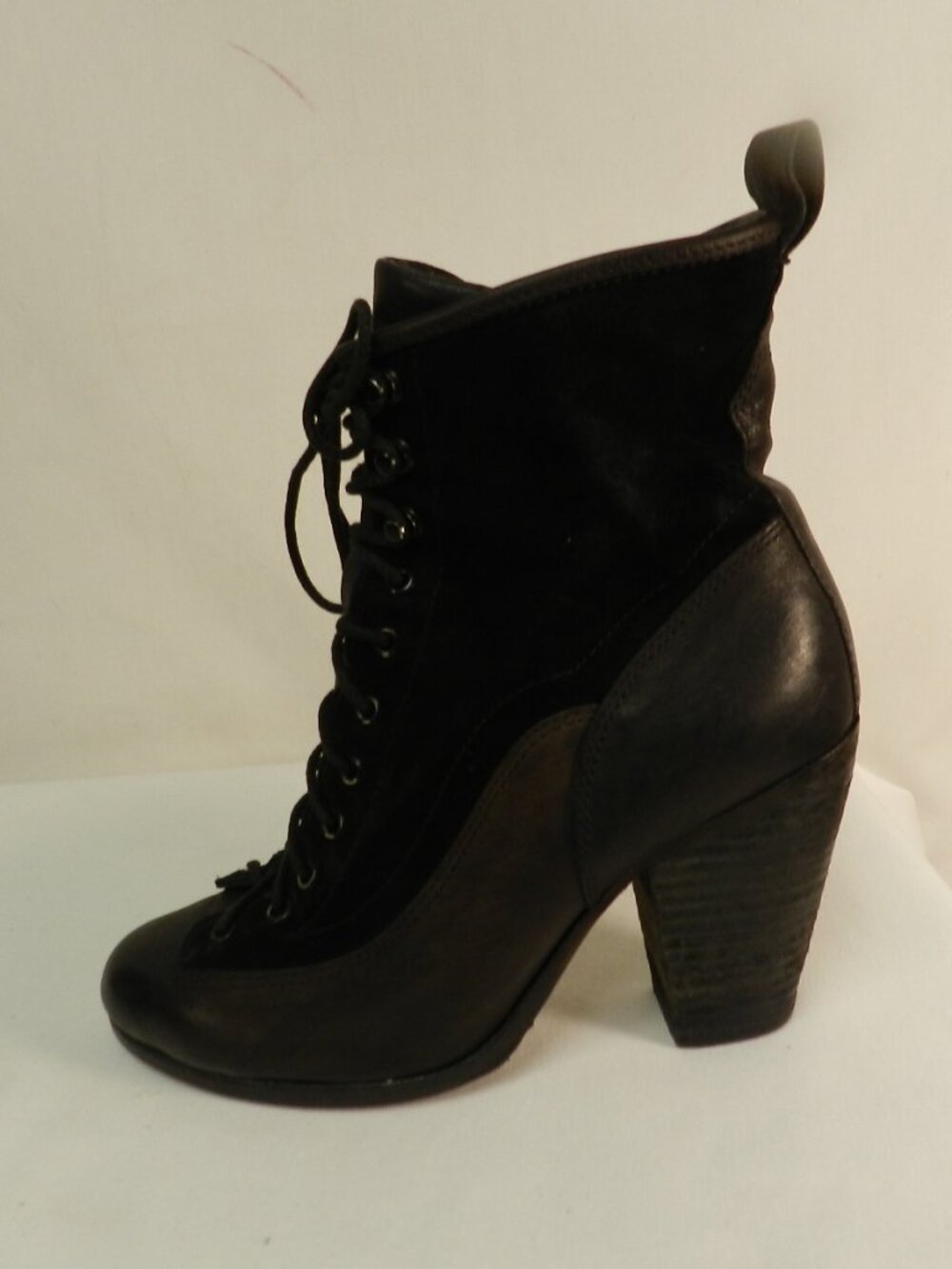 Rag & Bone Leather & Suede color-block heeled lace up boots Size Sz 37 US 7 - Picture 9 of 14